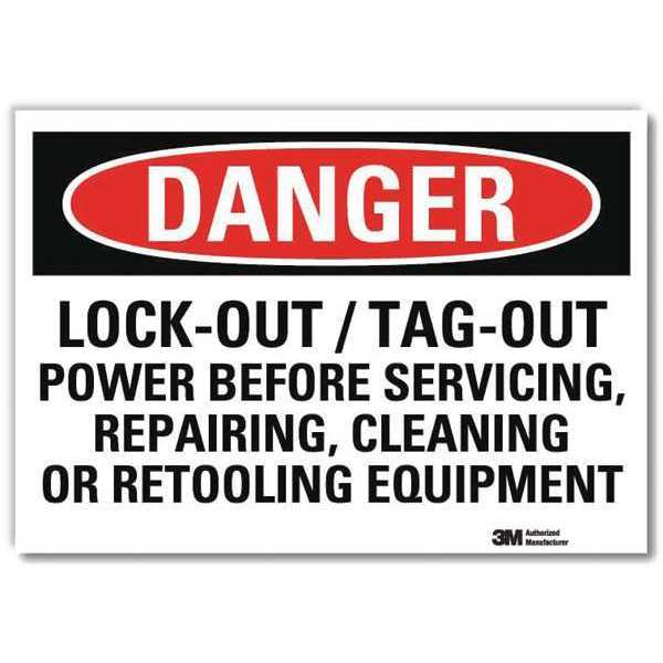 Danger Sign, Self-Adhesv Mount, 7inWx5inH, U3-1765-RD_7X5