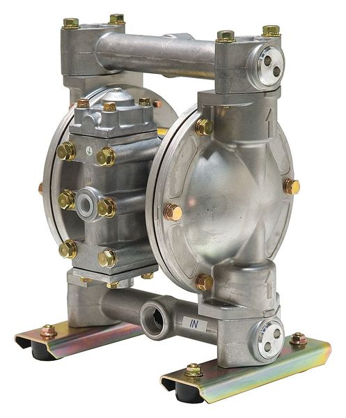 Double Diaphragm Pump, Aluminum, Air Operated, PTFE, 27 GPM