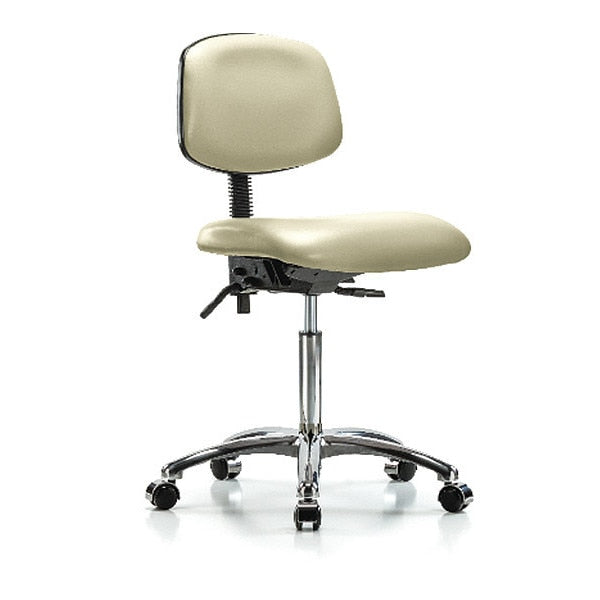 Chair, Vin, Med Bench, Chr Tilt Casters, Wht