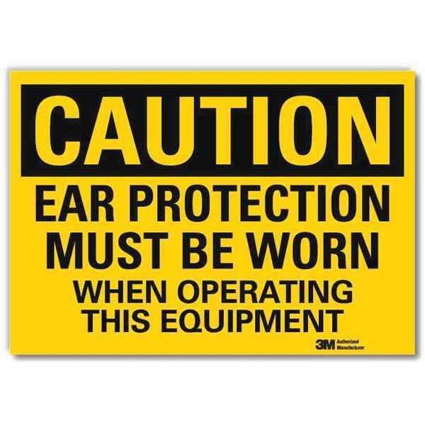 Safety Sign, Ear Protection Oprtng, 10inW
