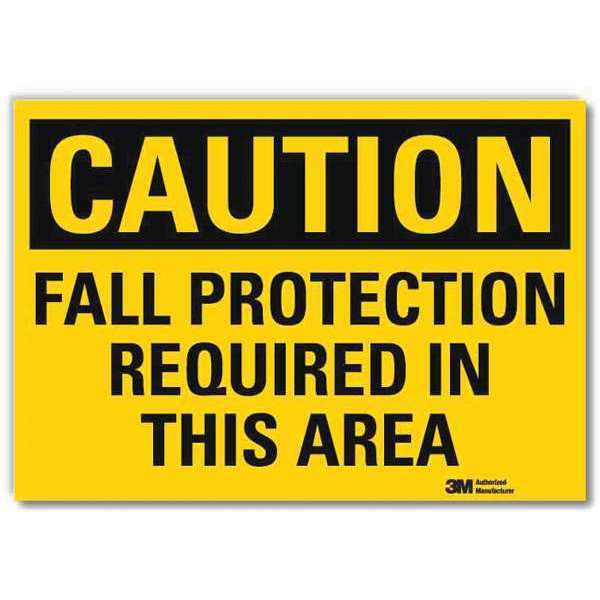 Safety Sign, Fall Protection, 10in.W