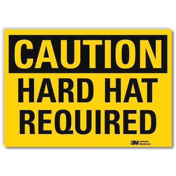 Safety Sign, Hard Hat Required, 10in.W