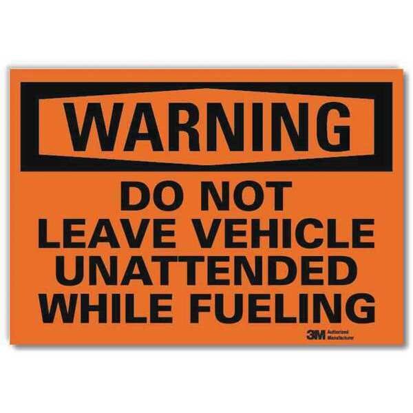 Warning Sign, Unattended Vehicle, 5 in. H