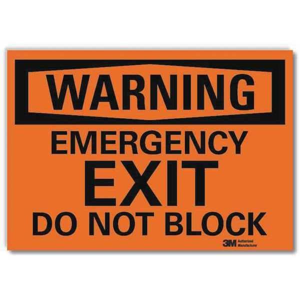 Emergency Exit Sign, English, 10