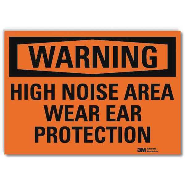 Warning Sign, High Noise Area, Text, 14in W