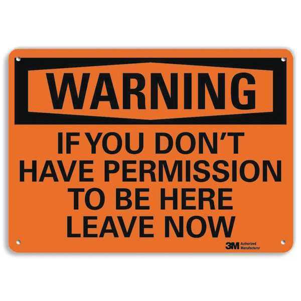 Admittance Sign, Black/Orange, 7 in. H, U6-1127-RA_10X7