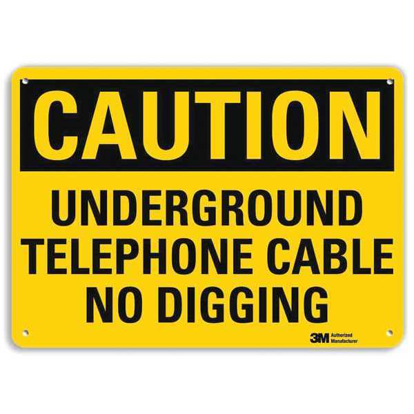 Safety Sign, No Digging, 7 in H x 10 in W