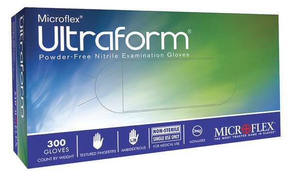 Exam Gloves with ERGOFORM Technology, Nitrile, Powder Free, Cobalt Blue, M, 300 PK