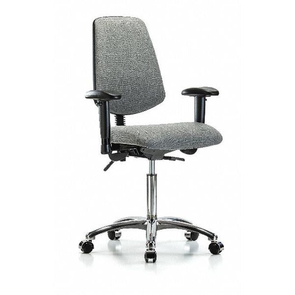 Fab Med Bench Chair, Bk, Cast, Gry, Caster Type: Rolling