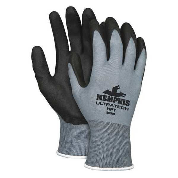 HPT Coated Gloves, Palm Coverage, Gray, XS, PR