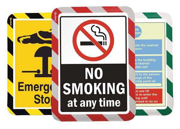 Sign Holder, Green/White, Magnetic, PK2