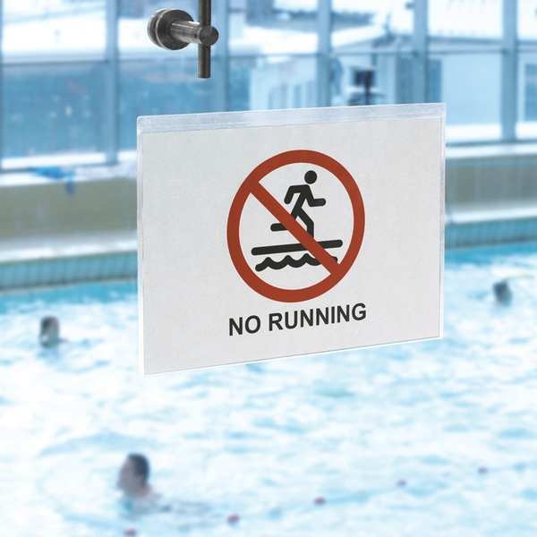 Sign Holder, Clear, Adhesive, PK10