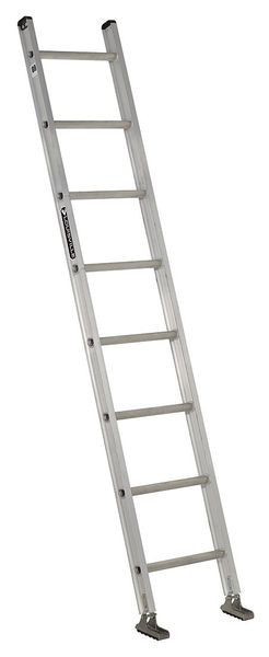 8 ft. Straight Ladder, Aluminum, 8 Steps, Natural Finish