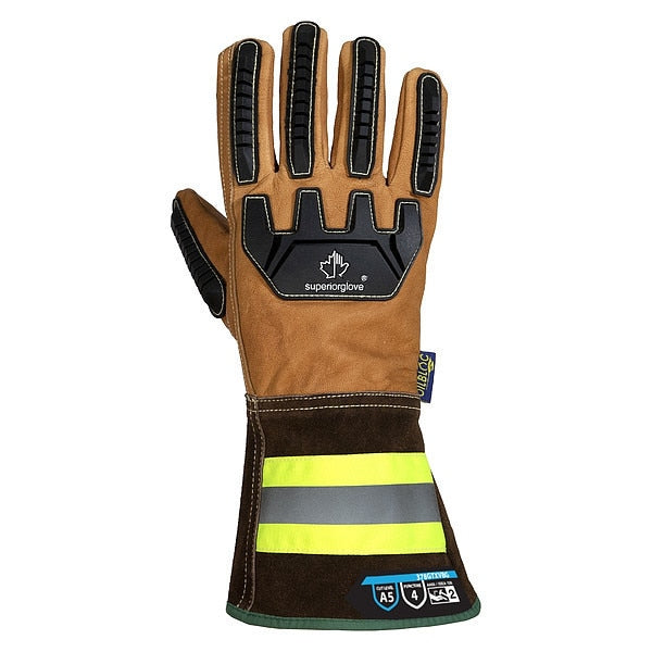 Leather Gloves, Tan Back, M, PR