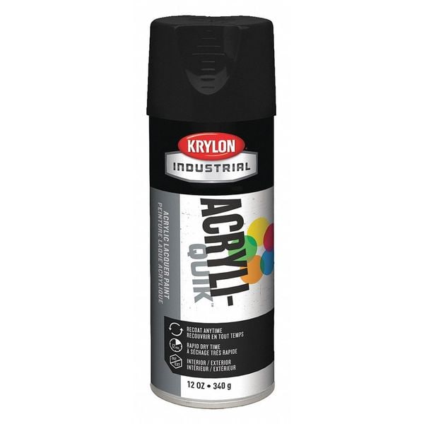 Spray Paint, Black, Semi-Flat, 12 oz.