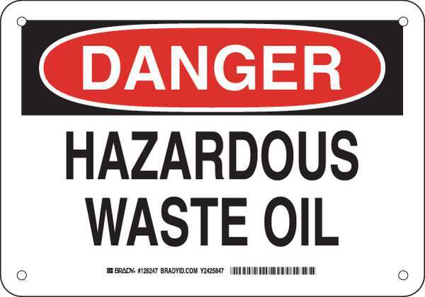 Danger Sign, 7 in H, 10 in W, Plastic, Rectangle, English, 126247