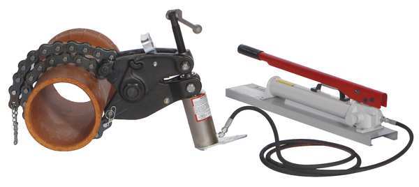 Hydraulic Pipe Cutter, 4 to 24 in Cap