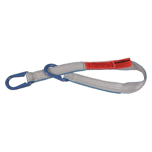 Web Sling, Universal Link, 15 ft L, 3 in W, Tuff-Edge Polyester, Silver