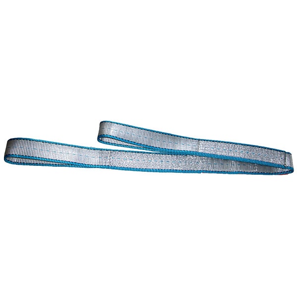 Web Sling, Flat Eye and Eye, 4 ft L, 2 in W, Tuff-Edge Polyester, Silver