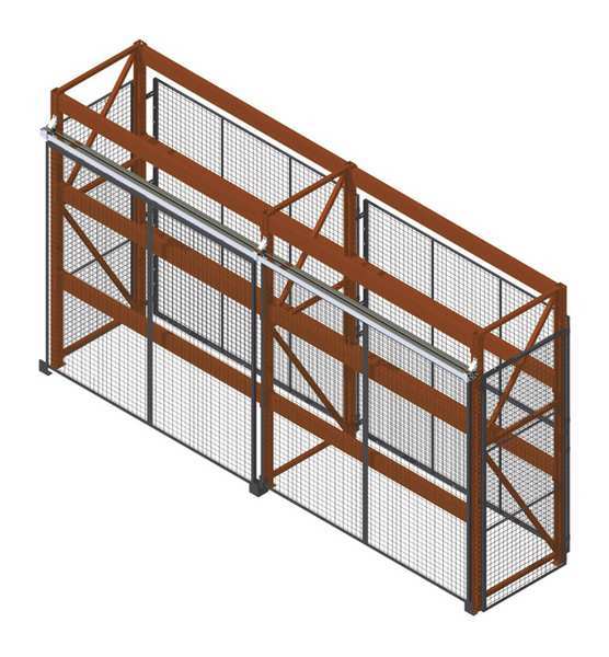 Pallet Rack Encl, 2 Bay, 96inW, 48in BaseD