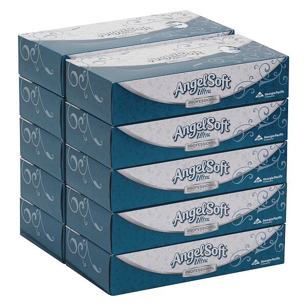 Angel Soft Ultra Professional Series 2 Ply Facial Tissue, 125 Sheets, PK 10