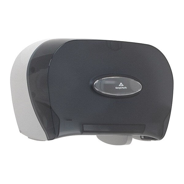 Toilet Paper Dispenser, Horizontal Double Roll, Standard Core, Wall Mount, Smoke