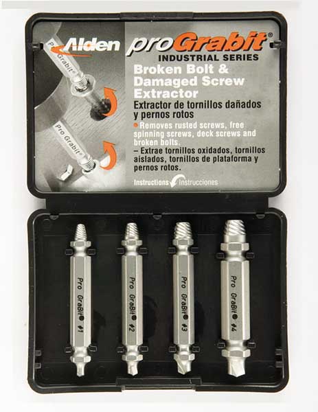 Drill/Extractor Set, 4 PC, #4-3/8 In Cap
