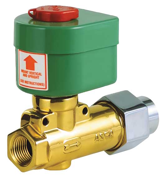 120V AC Brass Fuel Oil Solenoid Valve, Normally Closed, 1/2 in Pipe Size
