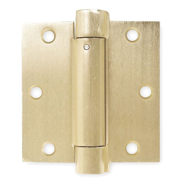 1 3/4 in W x 3 1/2 in H Satin Brass Spring Hinge