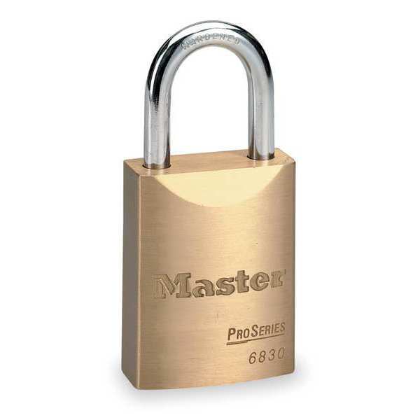 Padlock, Keyed Alike, Standard Shackle, Rectangular Brass Body, Boron Shackle, 25/32 in W