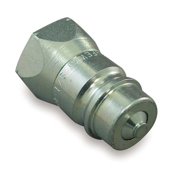 Hydraulic Quick Connect Hose Coupling, Steel Body, Push-to-Connect Lock, 3/4