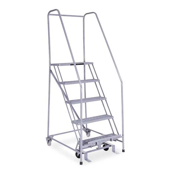 80 in H Steel Rolling Ladder, 5 Steps