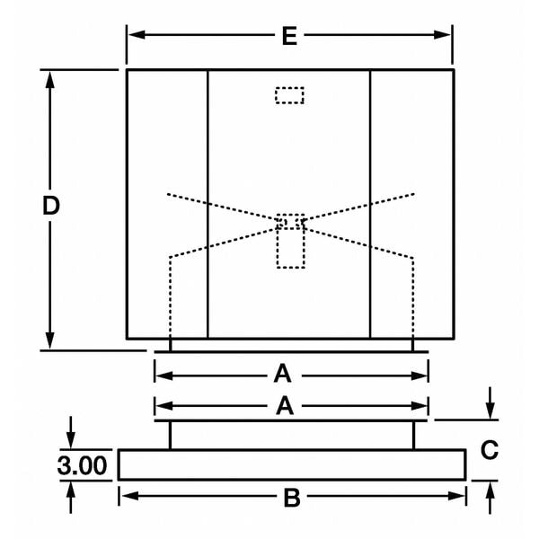 Curb Cap, 6 In. H, 42 In. W, 42 In. D
