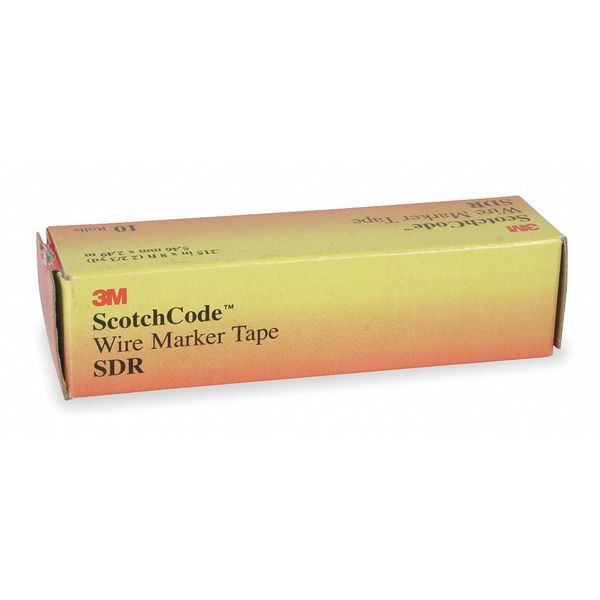 Scotch-Code Wire Marker Tape Refill, SDR, Legend 0 to 9, Preprinted, Self-Adhesive Attach, Pack 10