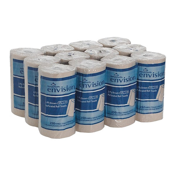 Pacific Blue Select Perforated Roll Paper Towels, 2, 250, 230 ft, Brown, 12 PK