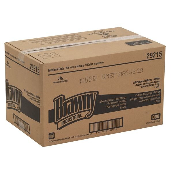 Dry Wipe, White, 1/4 Fold Poly Wrapped, Airlaid, 50 Wipes, 13 in x 13 in