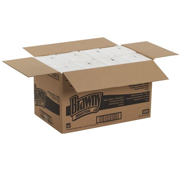 Dry Wipe, White, 1/4 Fold Poly Wrapped, Airlaid, 50 Wipes, 13 in x 13 in