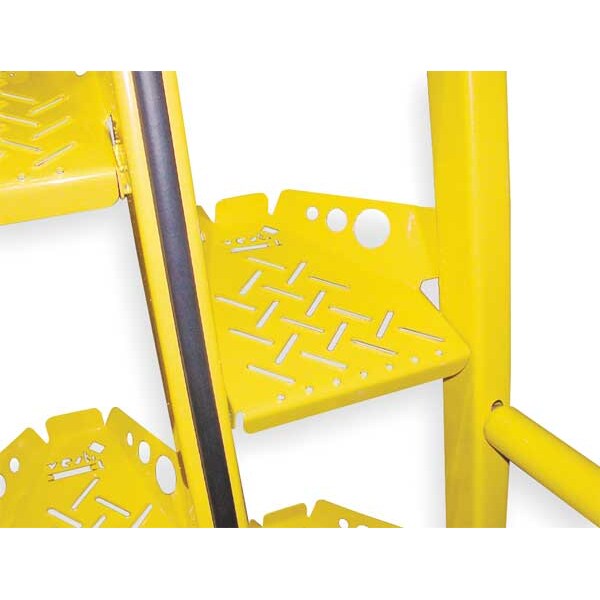 161 7/8 in Alternating Tread Stairs, Steel, 14 Steps, Baked-In Powder Coated Finish