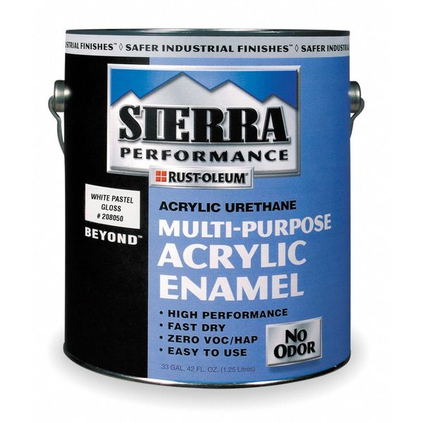 Interior/Exterior Paint, Glossy, Water Base, White Pastel, 1 gal