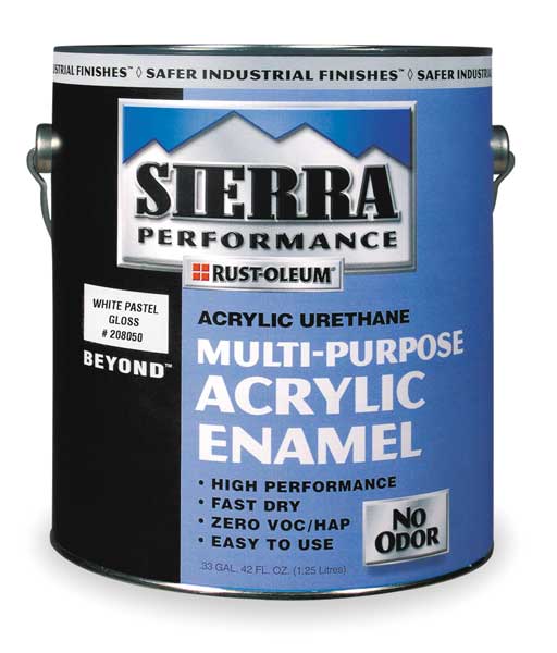 Interior/Exterior Paint, Glossy, Water Base, White Pastel, 1 gal