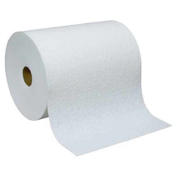 Dry Wipe Roll, D400, Continuous Roll, Double Recreped DRC, 10 in Wide 250 Ft Length, White, 6 Pack