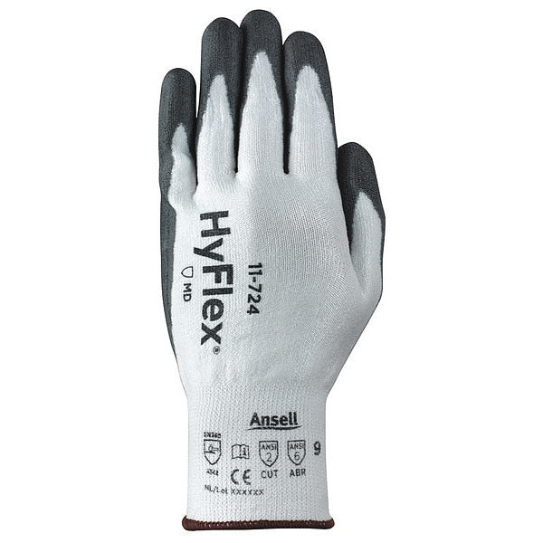 Cut Resistant Coated Gloves, A2 Cut Level, Polyurethane, M, 1 PR