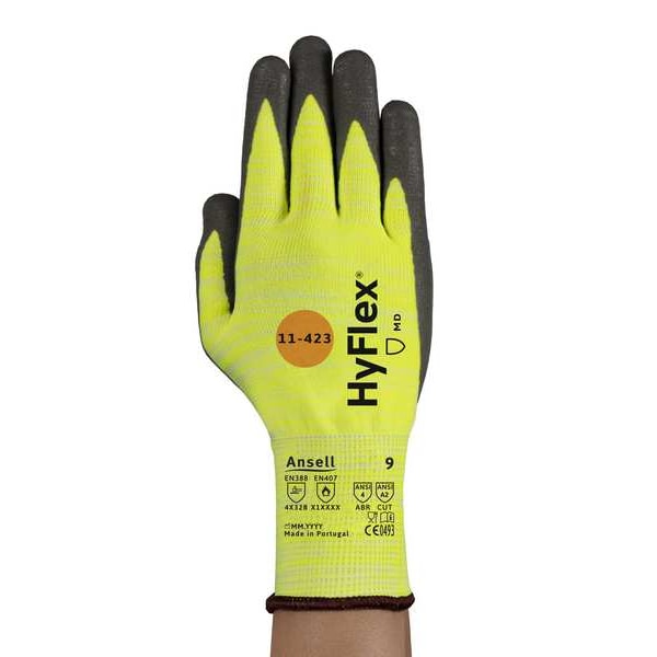 Cut Resistant Coated Gloves, A2 Cut Level, Polyurethane, 10, 1 PR