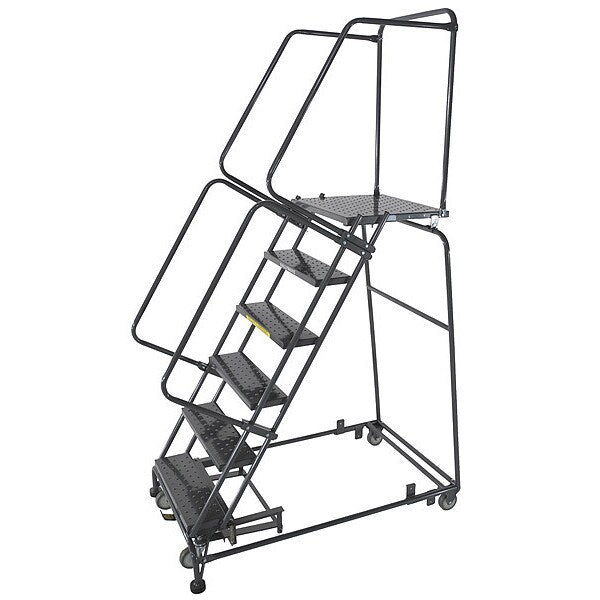 93 in H Steel Rolling Ladder, 6 Steps