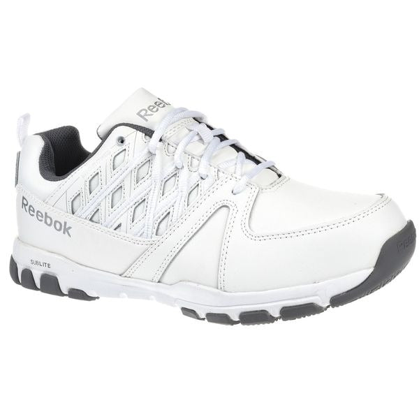 Work Shoes, 9-1/2, M, White, Steel, Men's, PR