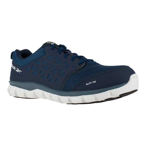 Work Shoes, 9-1/2, W, Navy, Alloy, Mens, PR