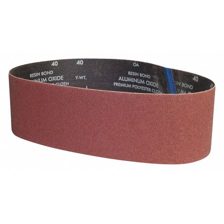 Sanding Belt, Coated, 4 in W, 36 in L, 100 Grit, Fine, Aluminum Oxide, YP0998W, Brown