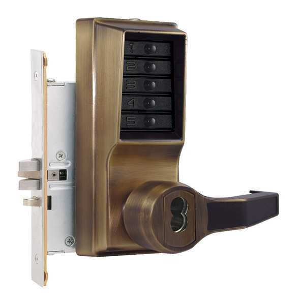 Push Button Lockset, 8000, Antique Brass