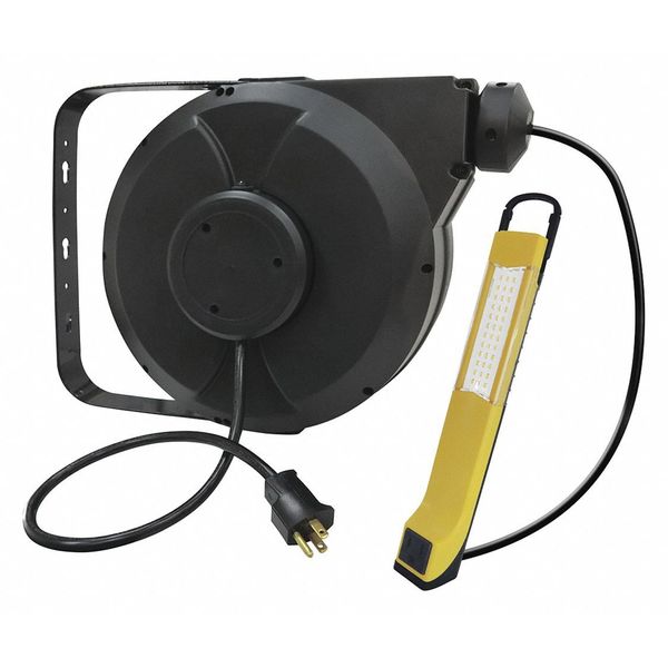 50 ft. 14/3 Extension Cord Reel with Hand Lamp 12.5 Amps 1 Outlets