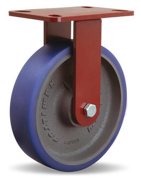 Plte Caster, Rgd, Poly, 8 in., 1200 lb., Blue
